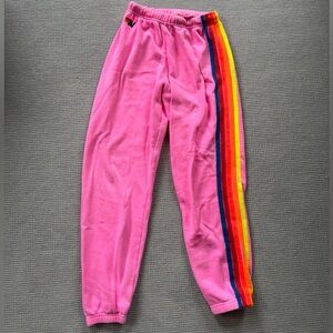 Aviator Nation Neon Pink 5 Stripe Sweatpants